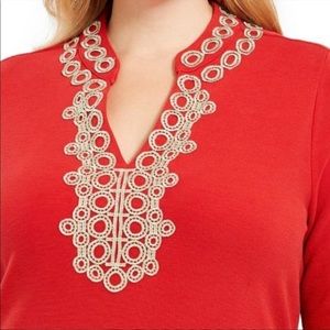 NWT-Charter Club Lace-Trim Tunic Top. Petite Small. Perfect for holiday season.